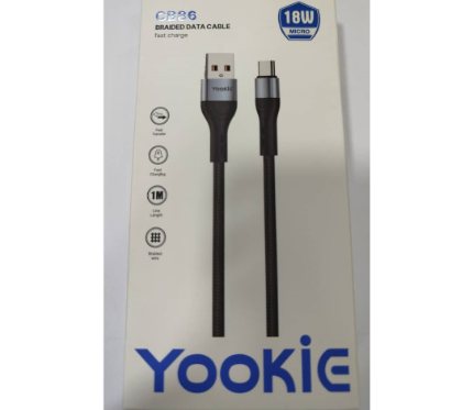 Chargers + Cables Yookie Smart Charging Micro Cable CB86_ 18W Black